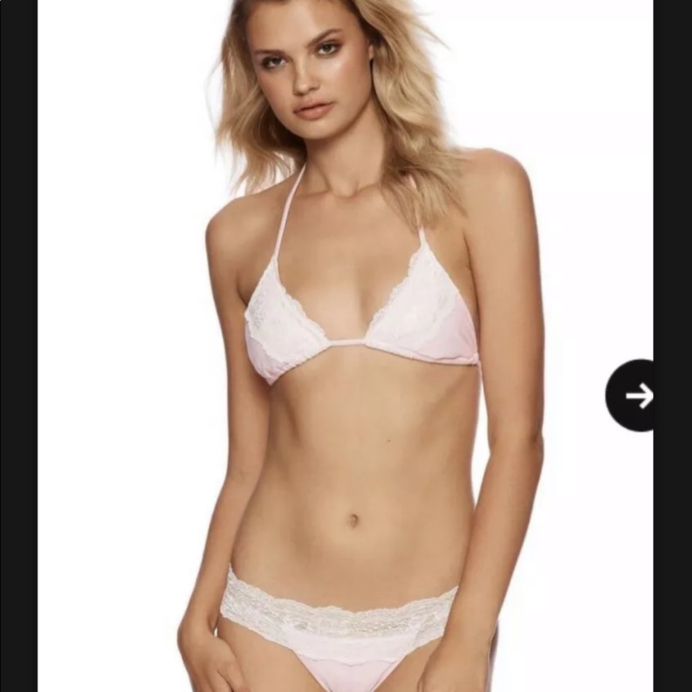 BRAND NEW BEACH BUNNY LADY LACE BABY PINK SET